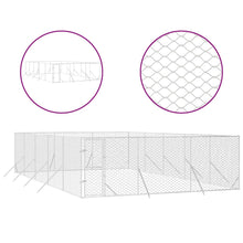 Hondenkennel Voor Buiten Gegalvaniseerd Staal Zilver 6 x 10 x 2 m