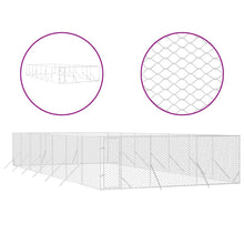 Hondenkennel Voor Buiten Gegalvaniseerd Staal Zilver 6 x 14 x 2 m
