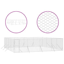 Hondenkennel Voor Buiten Gegalvaniseerd Staal Zilver 8 x 8 x 2 m