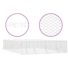 Hondenkennel Voor Buiten Gegalvaniseerd Staal Zilver 8 x 12 x 2 m