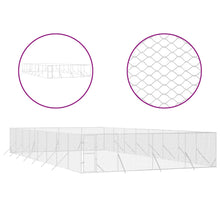 Hondenkennel Voor Buiten Gegalvaniseerd Staal Zilver 8 x 16 x 2 m