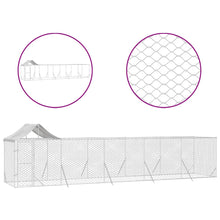Hondenkennel Met Dak 10X2X2,5 M Gegalvaniseerd Staal Zilver 10 x 2 x 2.5 m