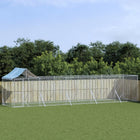 Hondenkennel 10x2x2,5 m gegalvaniseerd staal zilver