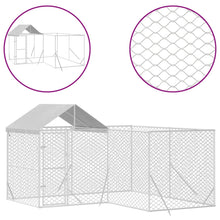 Hondenkennel Met Dak 4X4X2,5 M Gegalvaniseerd Staal Zilver 4 x 4 x 2.5 m