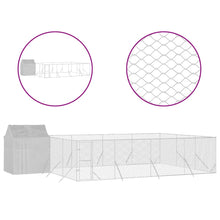 Hondenkennel Met Dak 6X6X2,5 M Gegalvaniseerd Staal Zilver