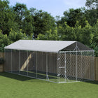 Hondenkennel 3x9x2,5 m gegalvaniseerd staal zilver