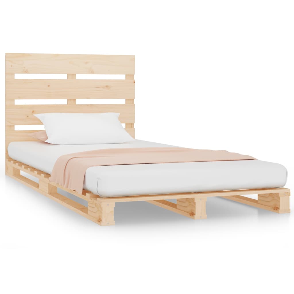 Bedframe Massief Grenenhout 90 x 190 cm Naturel