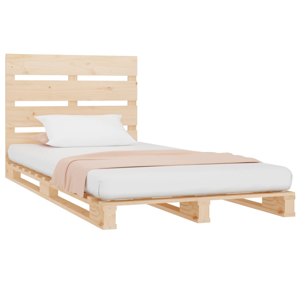 Bedframe Massief Grenenhout 90 x 190 cm Naturel