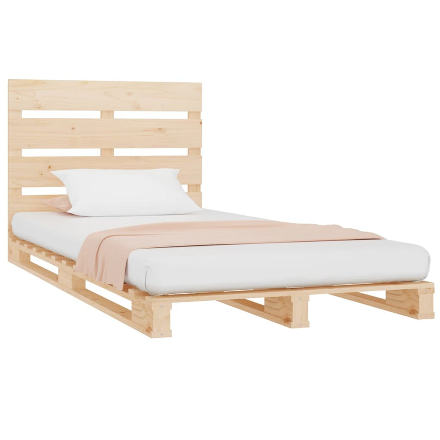 Bedframe Massief Grenenhout 90 x 190 cm Naturel