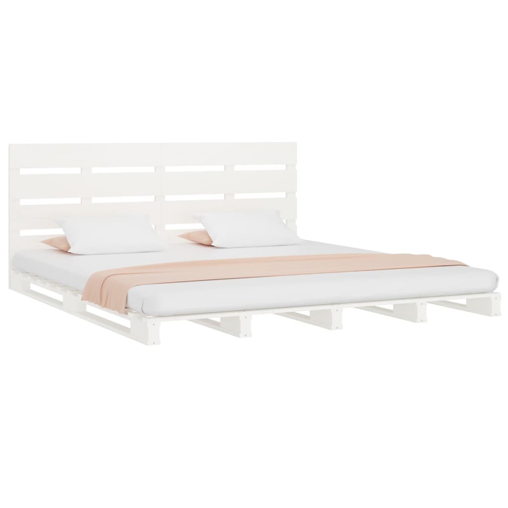 Bedframe massief grenenhout wit 120x190 cm 4FT Small Double 120 x 190 cm Wit