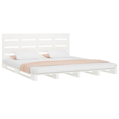 Bedframe Massief Grenenhout 140 x 190 cm Wit