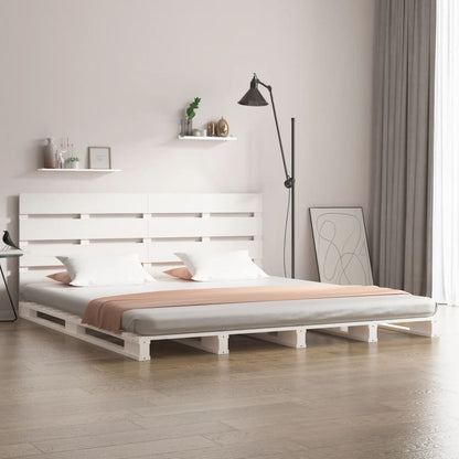 Bedframe Massief Grenenhout 140 x 190 cm Wit