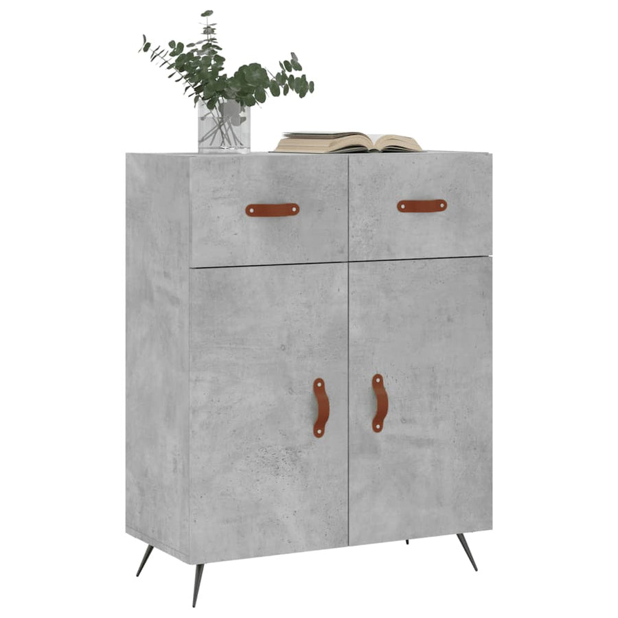 Dressoir 69,5X34X90 Cm Bewerkt Hout Betongrijs