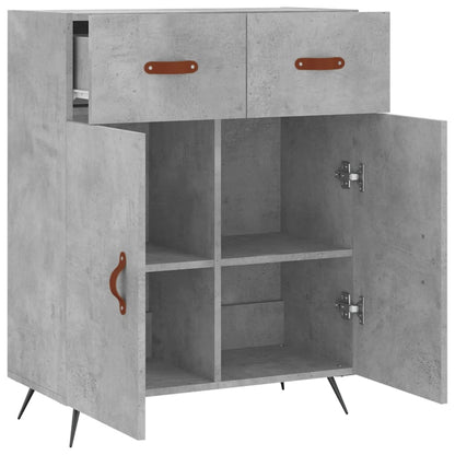 Dressoir 69,5X34X90 Cm Bewerkt Hout Betongrijs