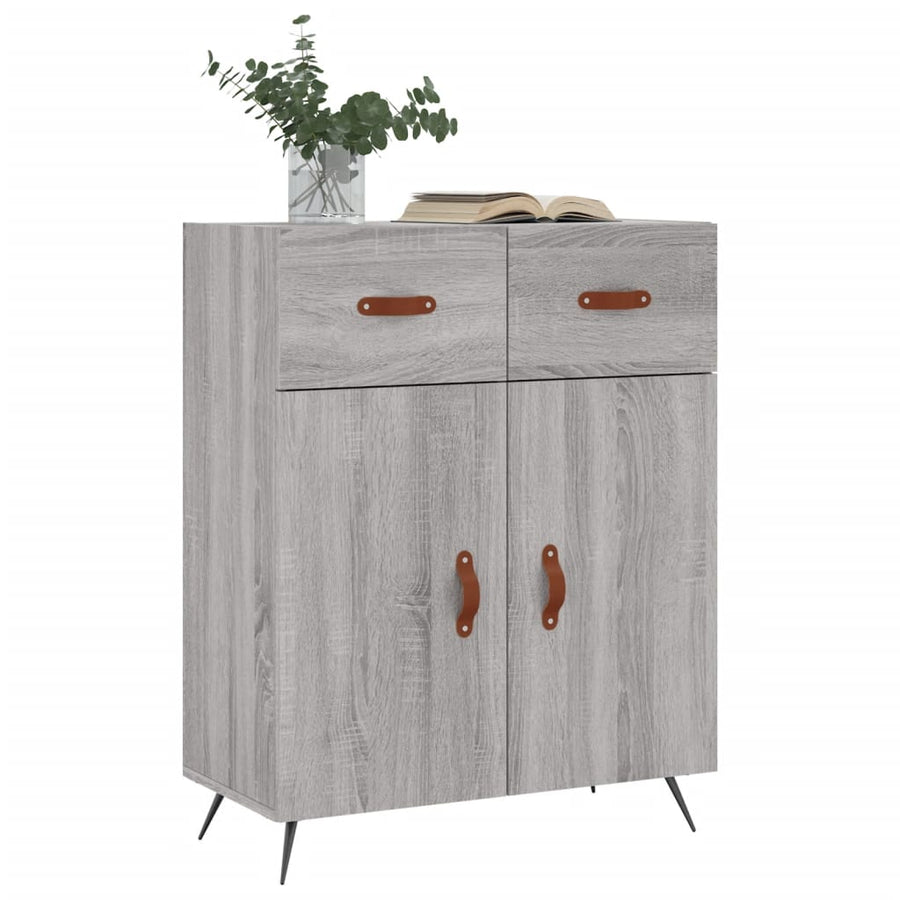 Dressoir 69,5X34X90 Cm Bewerkt Hout Grijs Sonoma Eikenkleurig