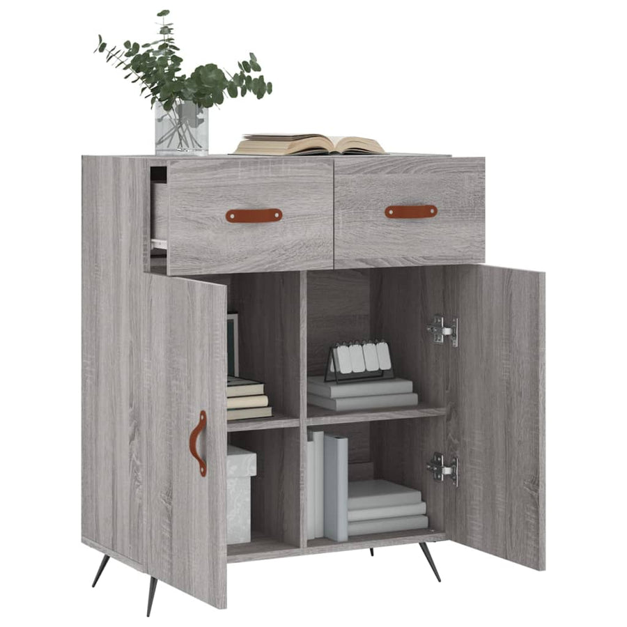 Dressoir 69,5X34X90 Cm Bewerkt Hout Grijs Sonoma Eikenkleurig