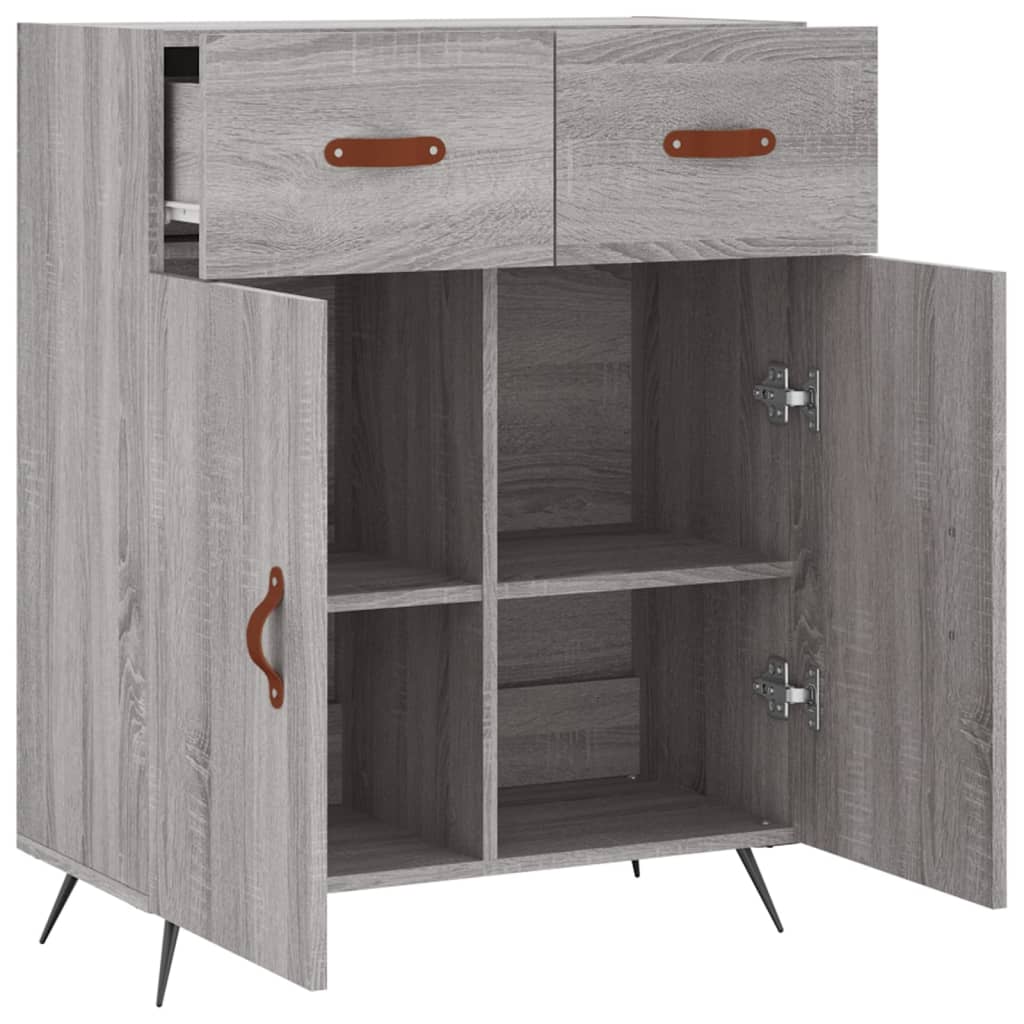 Dressoir 69,5X34X90 Cm Bewerkt Hout Grijs Sonoma Eikenkleurig