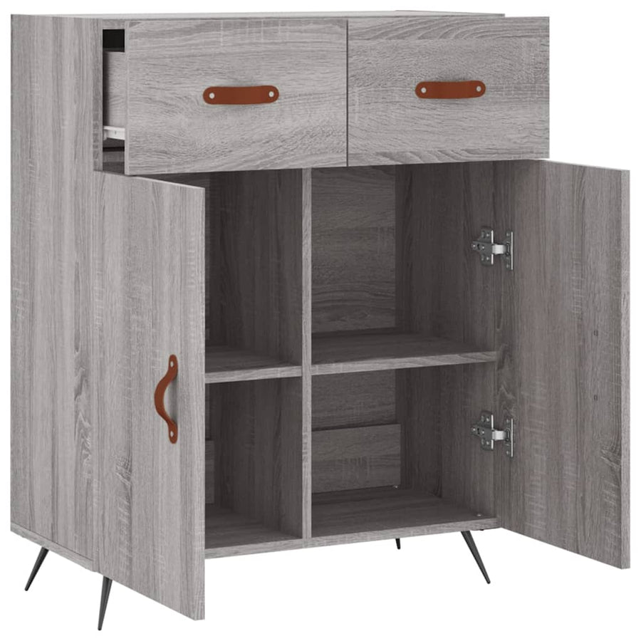 Dressoir 69,5X34X90 Cm Bewerkt Hout Grijs Sonoma Eikenkleurig