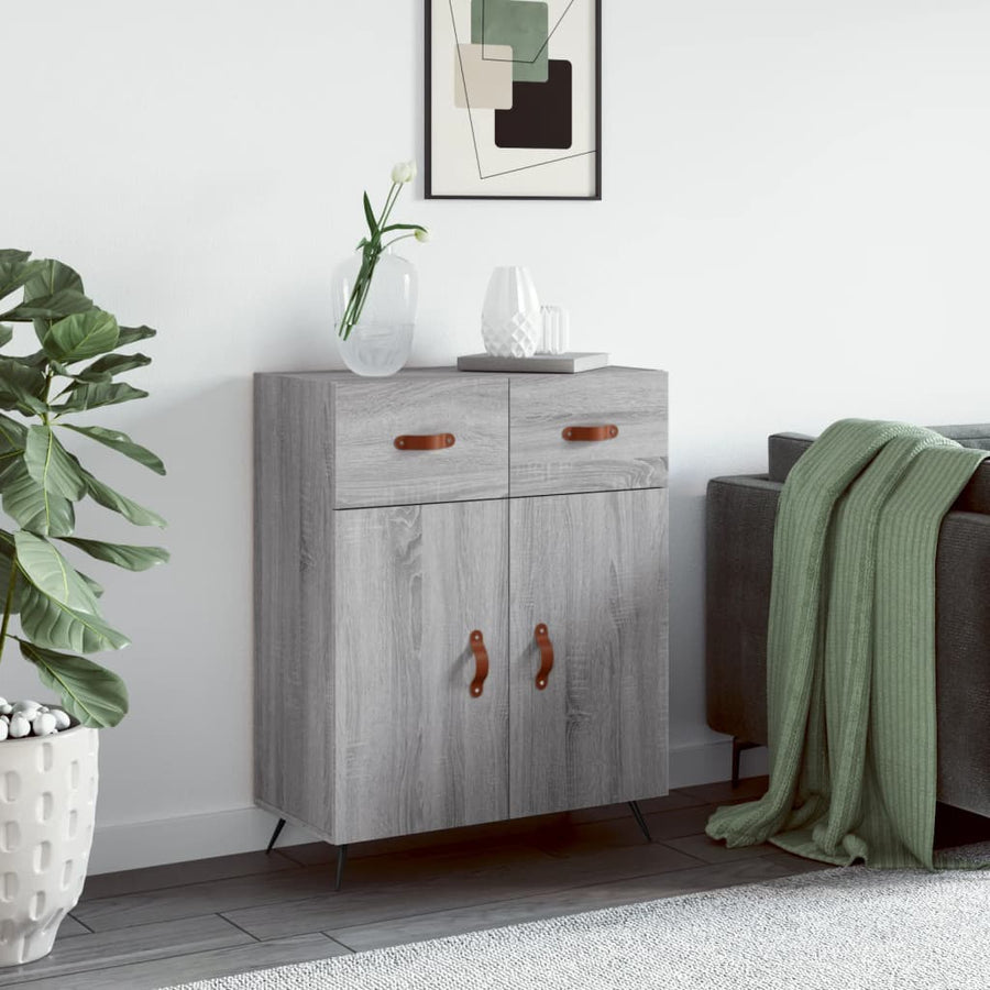 Dressoir 69,5X34X90 Cm Bewerkt Hout Grijs Sonoma Eikenkleurig