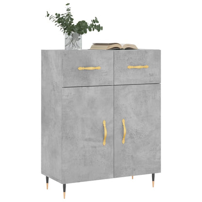 Dressoir 69,5X34X90 Cm Bewerkt Hout Betongrijs