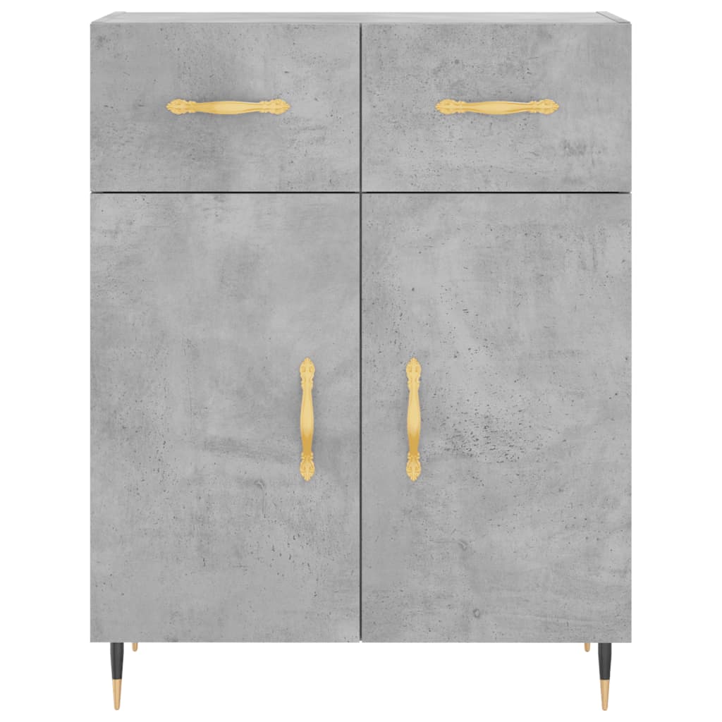 Dressoir 69,5X34X90 Cm Bewerkt Hout Betongrijs