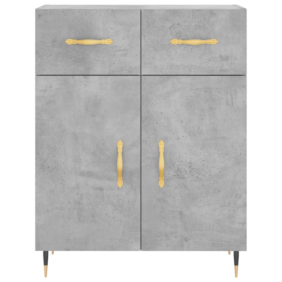 Dressoir 69,5X34X90 Cm Bewerkt Hout Betongrijs