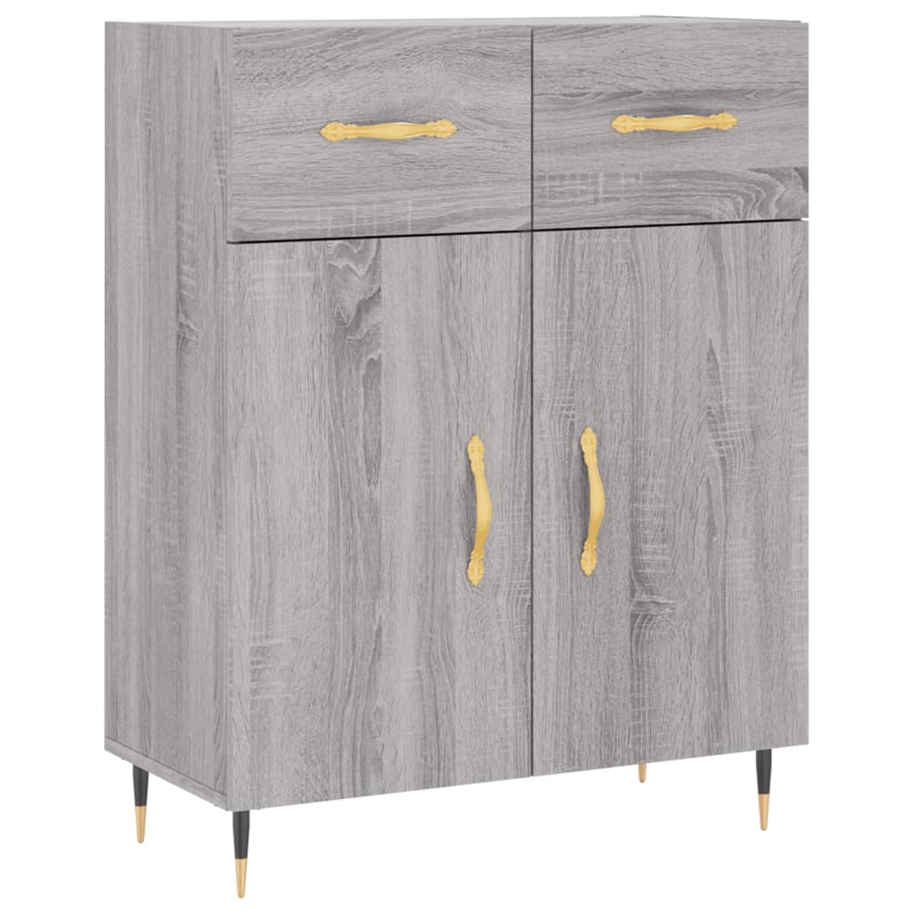 Dressoir 69,5X34X90 Cm Bewerkt Hout Grijs Sonoma Eikenkleurig