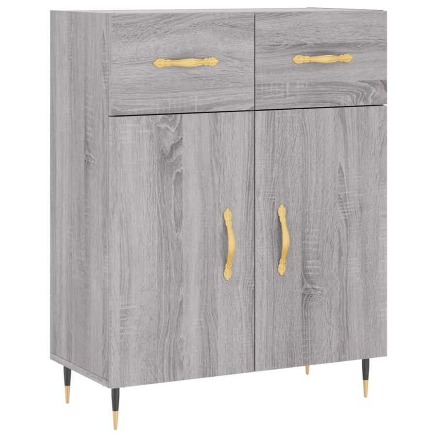Dressoir 69,5X34X90 Cm Bewerkt Hout Grijs Sonoma Eikenkleurig