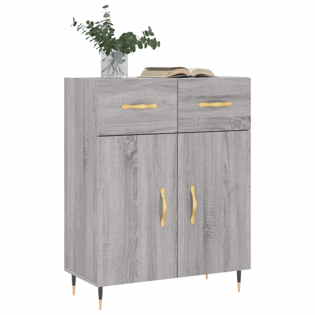 Dressoir 69,5X34X90 Cm Bewerkt Hout Grijs Sonoma Eikenkleurig
