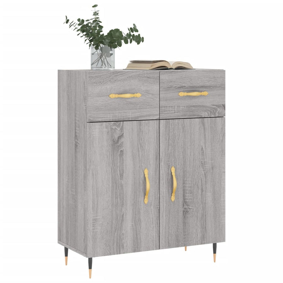Dressoir 69,5X34X90 Cm Bewerkt Hout Grijs Sonoma Eikenkleurig