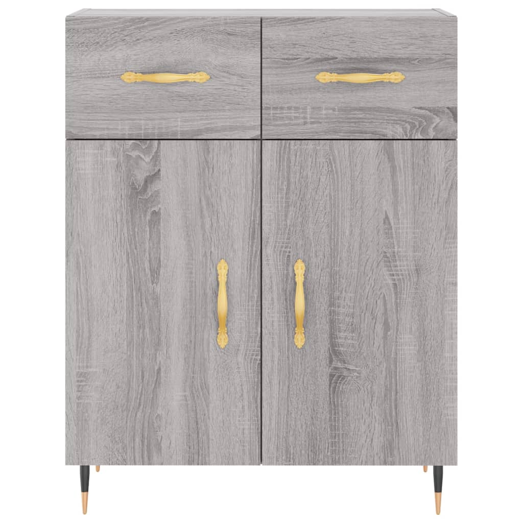 Dressoir 69,5X34X90 Cm Bewerkt Hout Grijs Sonoma Eikenkleurig