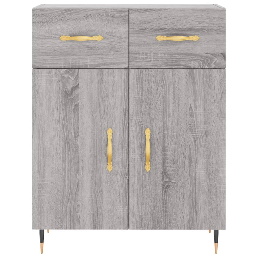 Dressoir 69,5X34X90 Cm Bewerkt Hout Grijs Sonoma Eikenkleurig