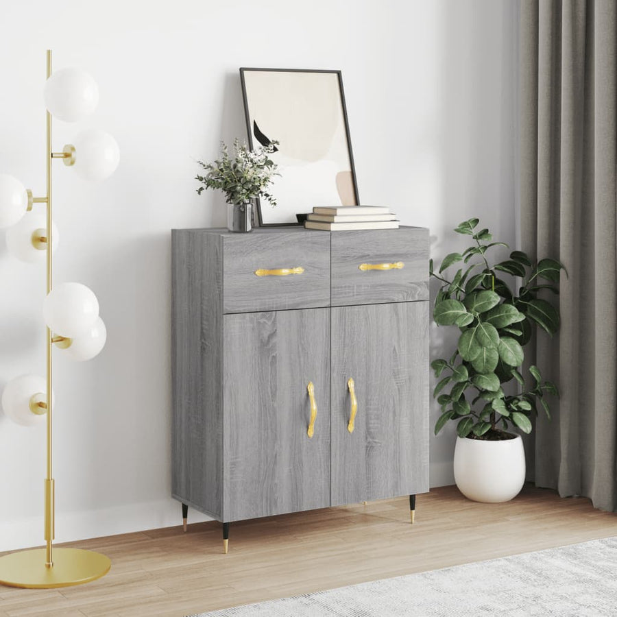 Dressoir 69,5X34X90 Cm Bewerkt Hout Grijs Sonoma Eikenkleurig