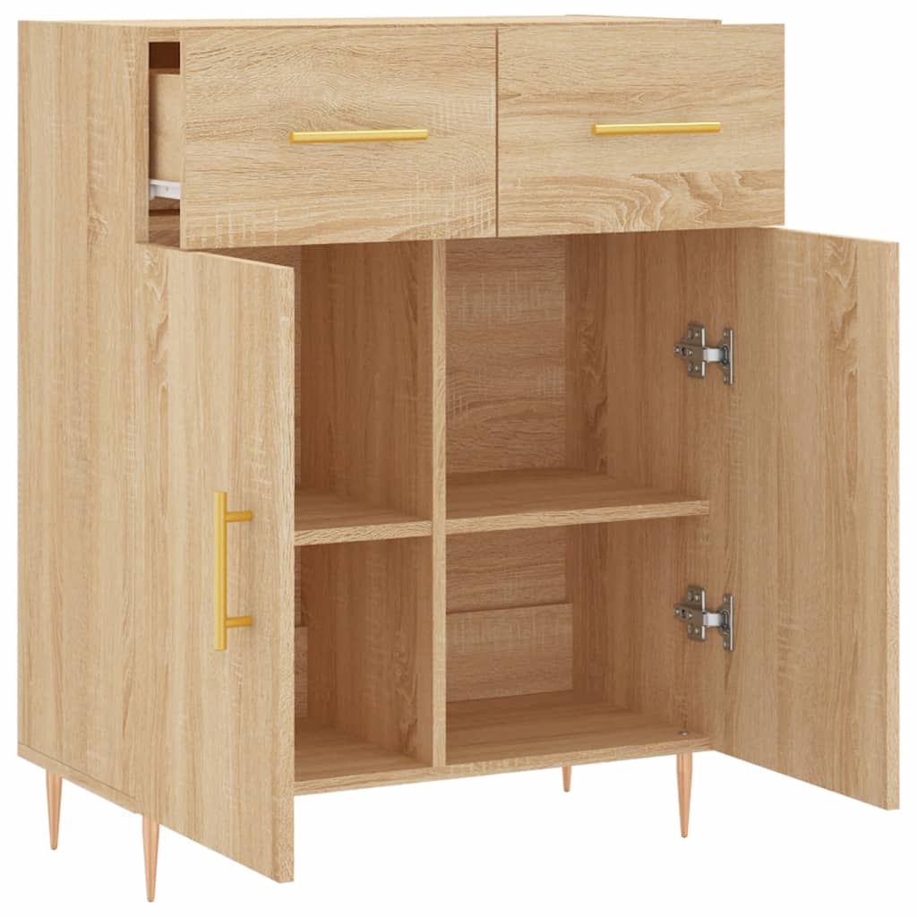Dressoir 69,5X34X90 Cm Bewerkt Hout Sonoma Eikenkleurig