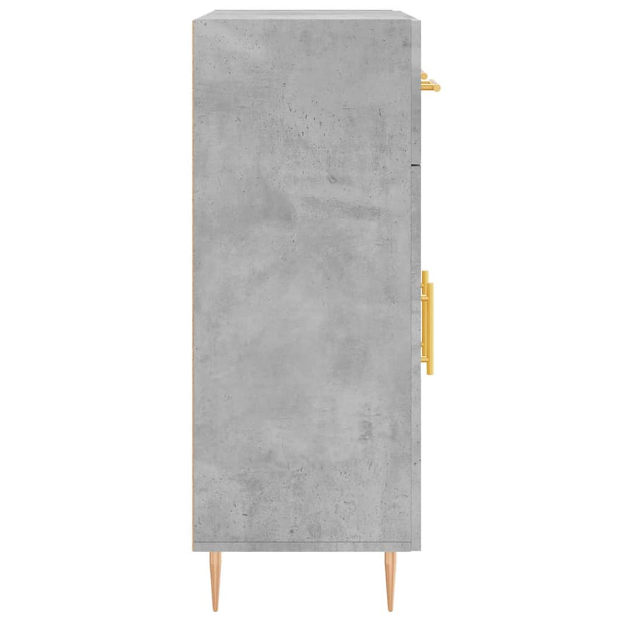 Dressoir 69,5X34X90 Cm Bewerkt Hout Betongrijs
