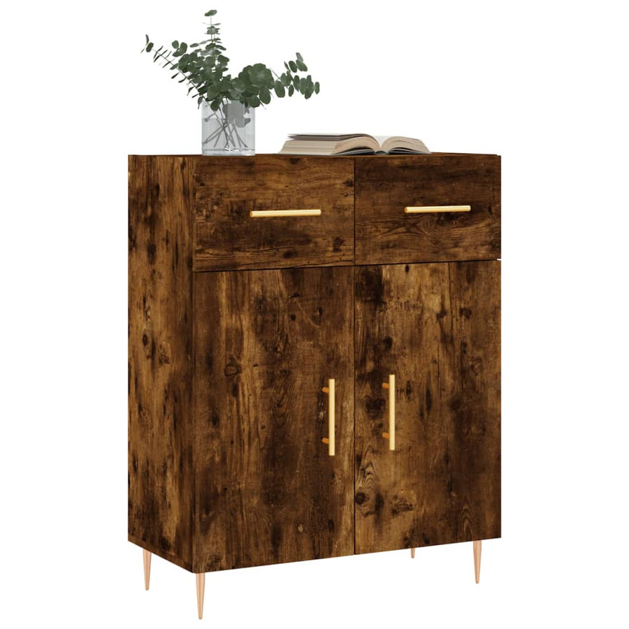 Dressoir 69,5x34x90 cm bewerkt hout gerookt eikenkleurig