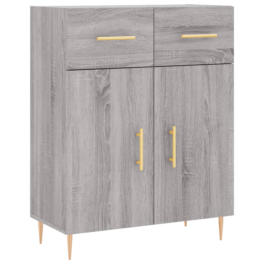 Dressoir 69,5X34X90 Cm Bewerkt Hout Grijs Sonoma Eikenkleurig