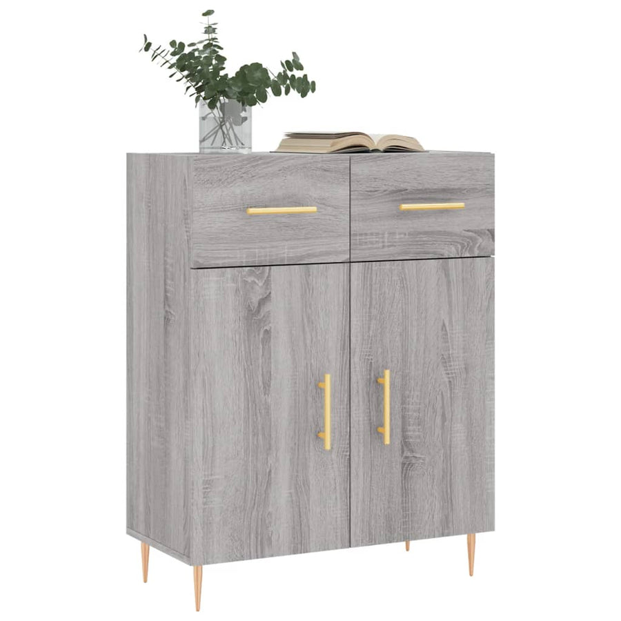 Dressoir 69,5X34X90 Cm Bewerkt Hout Grijs Sonoma Eikenkleurig