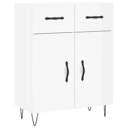 Dressoir 69,5X34X90 Cm Bewerkt Hout Hoogglans Wit
