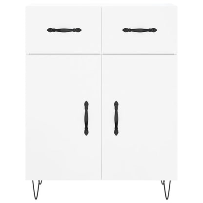 Dressoir 69,5X34X90 Cm Bewerkt Hout Hoogglans Wit