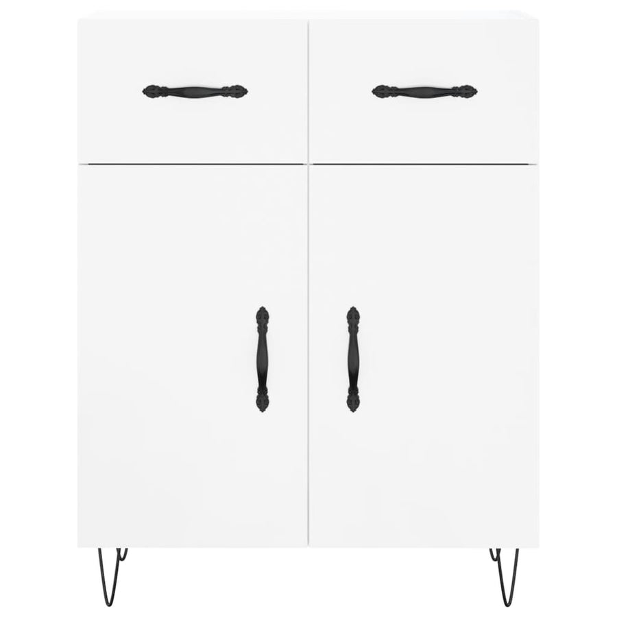 Dressoir 69,5X34X90 Cm Bewerkt Hout Hoogglans Wit