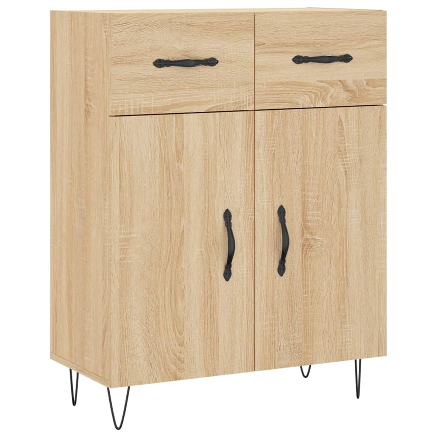 Dressoir 69,5X34X90 Cm Bewerkt Hout Kleurig Sonoma eiken