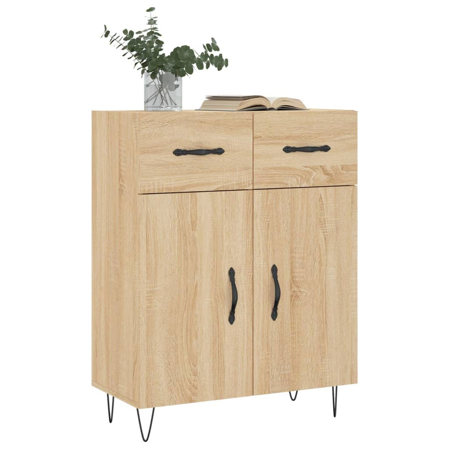 Dressoir 69,5X34X90 Cm Bewerkt Hout Kleurig Sonoma eiken