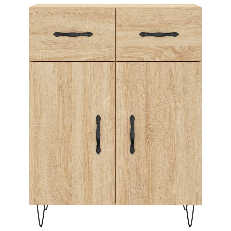 Dressoir 69,5X34X90 Cm Bewerkt Hout Kleurig Sonoma eiken