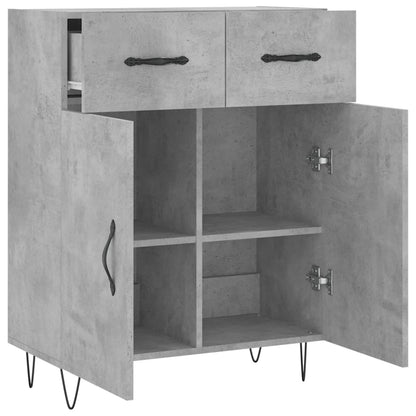 Dressoir 69,5X34X90 Cm Bewerkt Hout Betongrijs