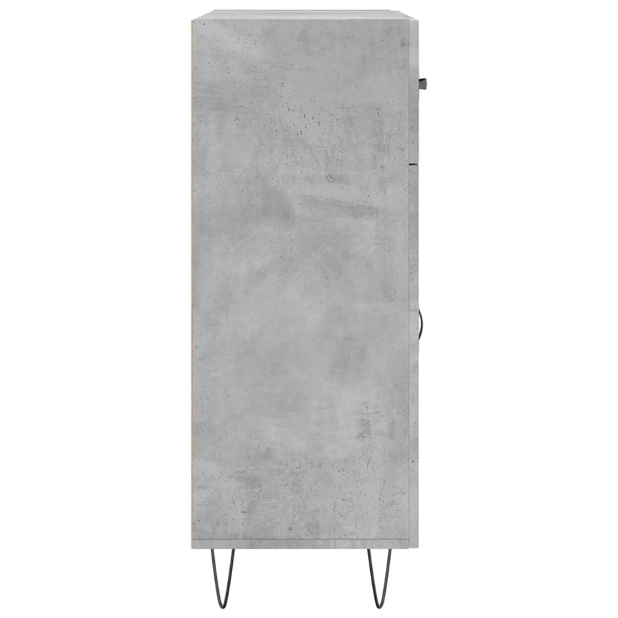 Dressoir 69,5X34X90 Cm Bewerkt Hout Betongrijs