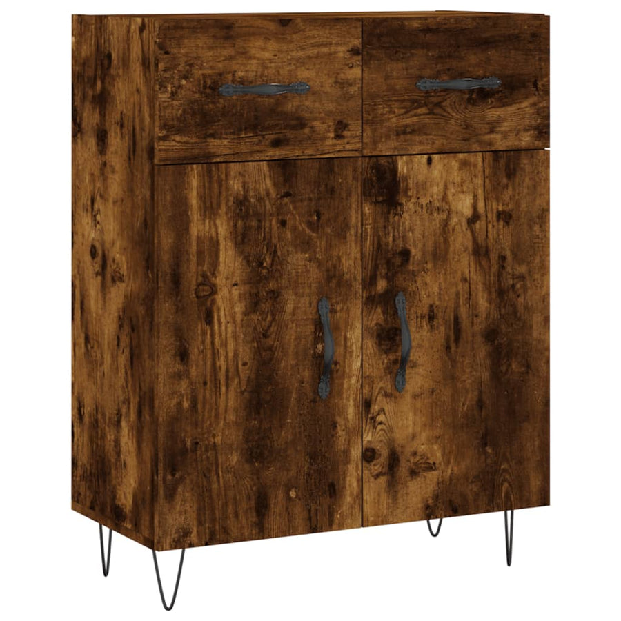 Dressoir 69,5X34X90 Cm Bewerkt Hout Gerookt Eikenkleurig