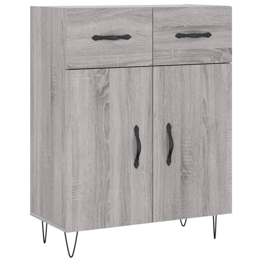 Dressoir 69,5X34X90 Cm Bewerkt Hout Grijs Sonoma Eikenkleurig