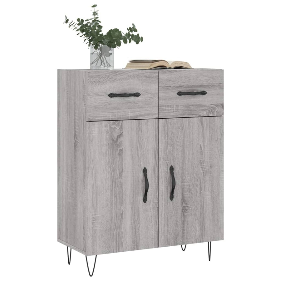 Dressoir 69,5X34X90 Cm Bewerkt Hout Grijs Sonoma Eikenkleurig