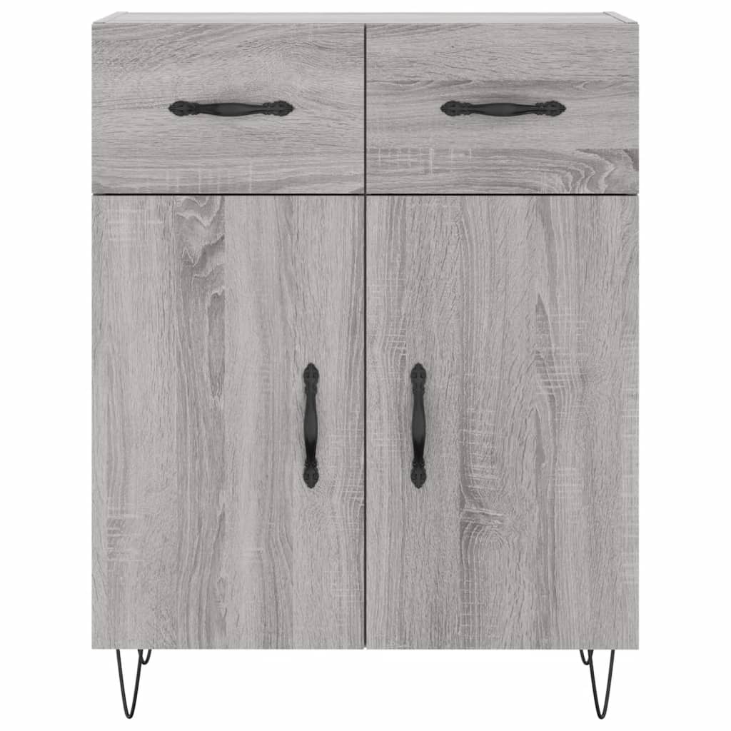 Dressoir 69,5X34X90 Cm Bewerkt Hout Grijs Sonoma Eikenkleurig